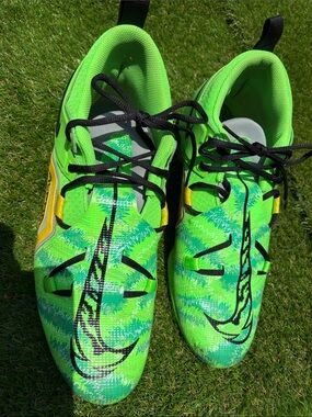 Nike Neon Green Soccer Cleats with Black Swoosh and Yellow. WILL BOX FOR YOU!!
